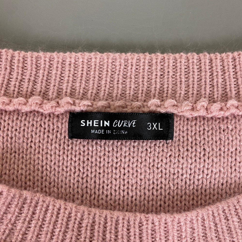 SHEIN CURVE Sweater Plus Women's Size 3XL Multicolored Striped Knit Soft Cozy - Picture 2 of 7